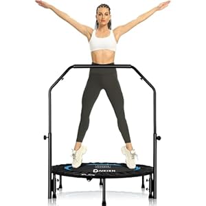 DARCHEN Mini trampoline Rebounder de 200 kg pour adulte, petit trampoline d&rsquo;intérieur pour l&rsquo;exercice, l&rsquo;entraînement, le fitness, ressorts de conception améliorée pour un rebond plus sûr et plus