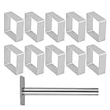 MSemis 10 PCS Aluminium Backrahmen rostfrei Rechteck kuchenringe Set für Kuchen Torten Pizza Backen und Dekorieren Quadrat One Size