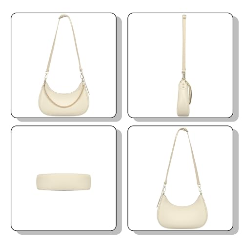 Image of Shoulder Bag for Women PU Leather Crossbody Bags Clutch Purse with Adjustable Strap Crescent Women's Hobo Handbag with Zipper
