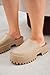 KK PAIR OF KINGS Heights Taupe Fashion Slip On Non-Slip Mule Clog Platform Sandals
