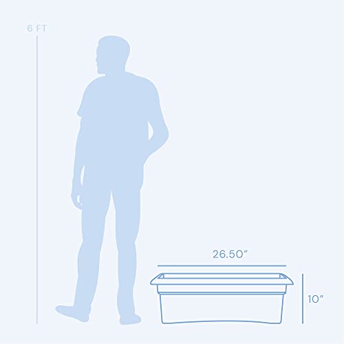 Bloem Veranda Rectangle Deck Box Planter: 26" - Terra Cotta - Matte Finish, Weatherproof Plastic, Optional Drainage Holes, For Indoor And Outdoor Use, Gardening, 7 Gallon Capacity #TOP4