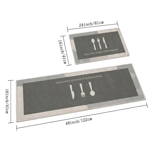 Image of HomeCloud Anti Fatigue Kitchen Rug Printed Thick Anti Slip, Washable, Big Size, Designer Folding Kitchen Mat for Home BedroomStandard Size (41 x 122 cm 41 x 61 cm) (Delicious Food)