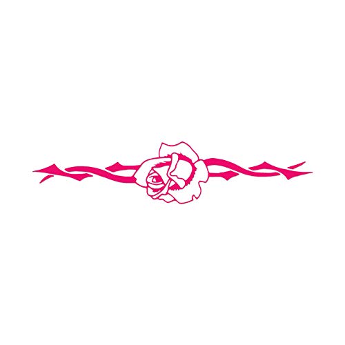 Tribal Rose Flower Vine - Vinyl Decal Sticker - 12" x 2.75" - Hot Pink