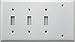 Smooth White Four Gang Wall Plate - Three Toggle Switches One Blank