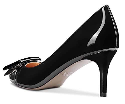 HEUIVZAR Women Pumps Pointed Toe Stiletto Mid Low Heel Slip-on Patent Dress Shoes Classic 2.5 Inch3