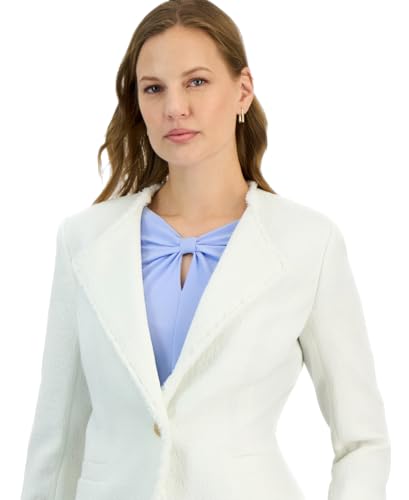 Kasper Women's Texture One Button Wing Lapel W/Fringe3