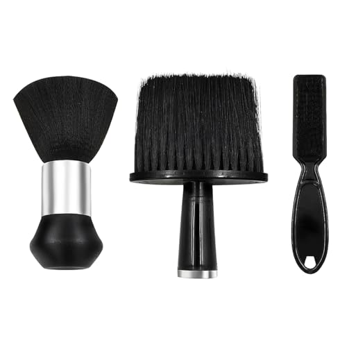 3 x Haarbürsten, weiche Reinigungsbürste zum Entfernen von losen Haaren für Friseursalons, Bürsten Sie Haare um Hals und Ohren ab