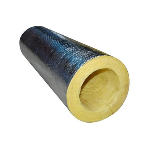 MZQMK Coppelle in Lana di Roccia con Alluminio, Isolamento Canne Fumarie Tubi per Stufa E Condotti di Aerazione, Adatto per La Protezione di Tubi dell'Acqua Fredda E Calda(L 1M-108MM/4.3IN-50MM)