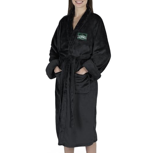 NORTHWEST NFL New York Jets Silk Touch Robe, S/M, Black, Rollout