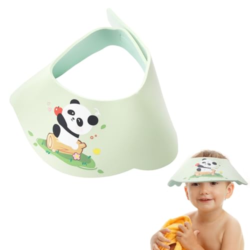 APOMOONS cuffia doccia bambina, visiera doccia bambini, Protezione per bambini per il lavaggio dei capelli, Chiusura in velcro regolabile Protezione impermeabile per occhi, naso e orecchie (verde)