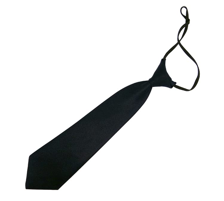 2 Pcs Boys Zipper Ties Adjustable Neck Strap Tie Pre-tied Clip-On Neckties for Boys Girls (Black)3