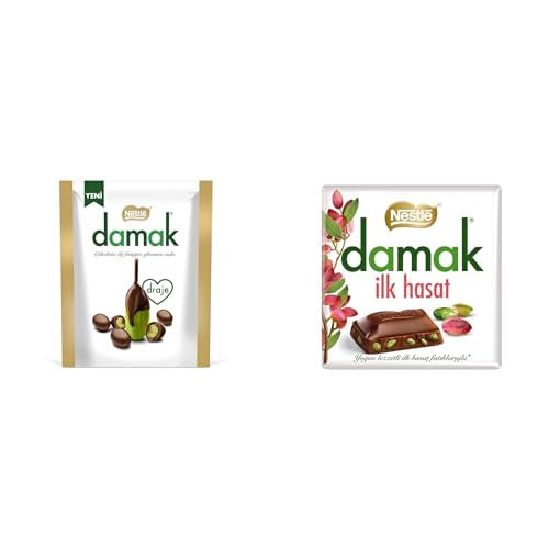 Nestlé Damak Antep Fıstıklı Draje ve Kare Çikolata Paketi (50g + 60g)