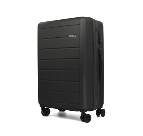 VOYAN Maleta Grande 23kg SDR Negro 68x46x28 Expandible, Maleta de Viaje para Facturar, Trolley Rigido ABS Ligero, 4 Ruedas 360°, Maleta Familiar Resistente con Cerradura de Seguridad