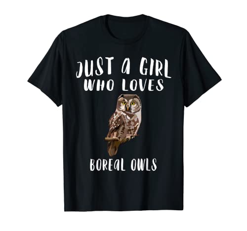 Just A Girl Who Loves Boreal Búho Amante Regalo Camiseta