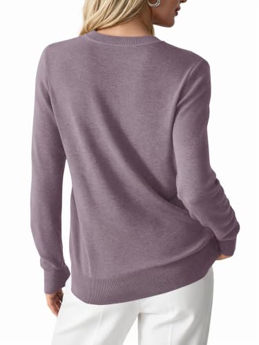 Image of GKBK Women's Wool Blend Sweaters 2026 Fall Fashion Lightweight Business Casual Outfits Long Sleeve Crew Neck Pullover Tops