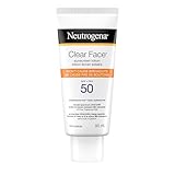 Neutrogena Clear Face Sunscreen Lotion for Acne-Prone Skin, Broad Spectrum SPF 50 UVA/UVB Protection, Oil-, Fragrance- & Oxybenzone-Free Facial Sunscreen, Non-Comedogenic, 88 mL