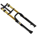 26 in E-Bike Front Fork Electric Bicycle Suspension Fork Disc Brake Air Shock Absorber 1-1/8 Steerer 170mm Travel QR for 4.0
