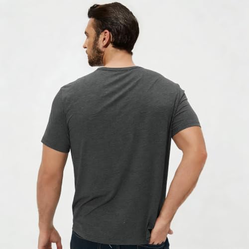 Image of Mens T-Shirts Crew Neck Shirts Athletic Fitted Plain Basic Tees Soft Cotton Blend Comfort T Shirts for Men