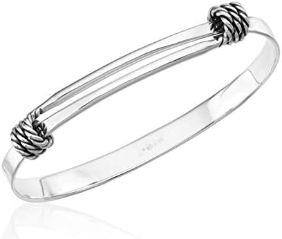 Ed Levin Signature Nautical Knot-i-Cal Bangle Bracelet .925 Sterling Silver (7.5)