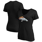 Fanatics Women's Black Denver Broncos Midnight Mascot Logo V-Neck T-Shirt