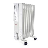 STAYWARM 1500w 7 Fin Oil Radiator with 3 Heat Settings / Variable Thermostat / Frost Watch Protection - F2602GR - Grey