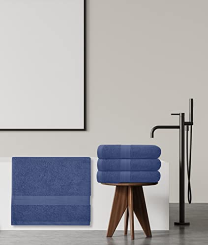 Avalon Bath Towels For Bathroom 100% Cotton Electric Blue Bathroom Towels Pack Of 6 (22X44 Inches) - Quick Drying Bath Towels Set Small, Light Weight & Absorbent Perfect Gym & Pool Towel Set #TOP7