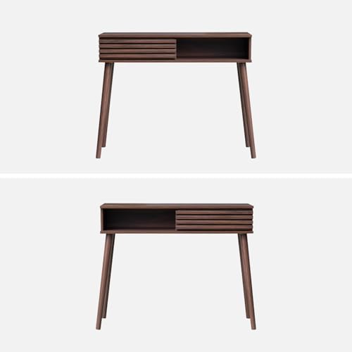 Console scandinave noyer 2 niches Sweeeek