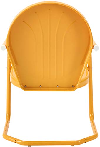 Crosley Furniture CO1001A-TG Griffith Retro Metal Outdoor Chair, Tangerine