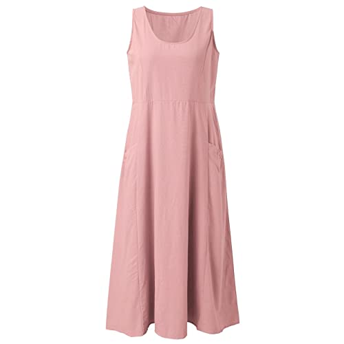 Robe d'été grande taille en coton avec poches légères et amples