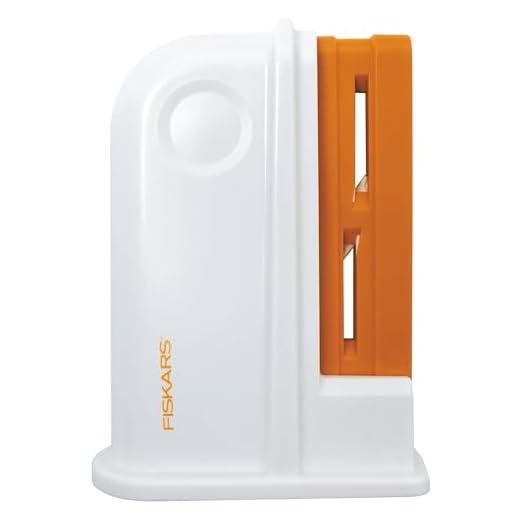 Fiskars universal saxslip, Passar saxar för höger- och vänsterhänta, keramiska sliphuvuden/plasthölje, vit/orange, 1020499