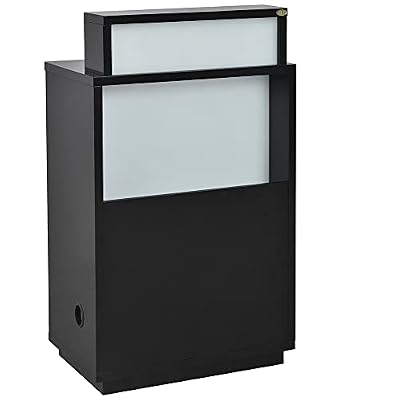 Beauty Salon Reception Desk All Purpose Reception Area Counter with Illuminating Lights - Orsacchiotto in Black
