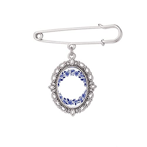 Broche fleur bleue chinoise pour illuminer votre look quotidien sur une chemise ou un pull