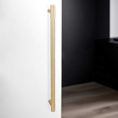 KOMOTIA 10 Pack Brushed Gold Cabinet Pulls knurled 11-1/3 Inch Hole Centers Kitchen Cabinet Handles Gold Drawer Pulls Cabinet Hardware by KOMOTIA - Image 3