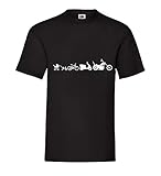  Motorrad Evolution Chopper Männer T-Shirt Schwarz L - shirt84.de
