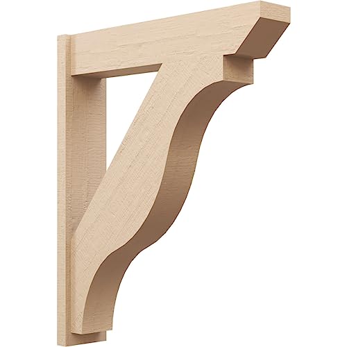 Ekena Millwork 8"W x 38"D x 46"H Funston Slat Rough Cedar Woodgrain TimberThane Outlooker, Primed Tan