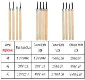 4Pcs Wood Carving Knife, Carving Chisels Manual Sharpener Carving Tools Set for Woodworking Wood Engraving Rubber Stamp Pattern Carving Craft Projects(#2)