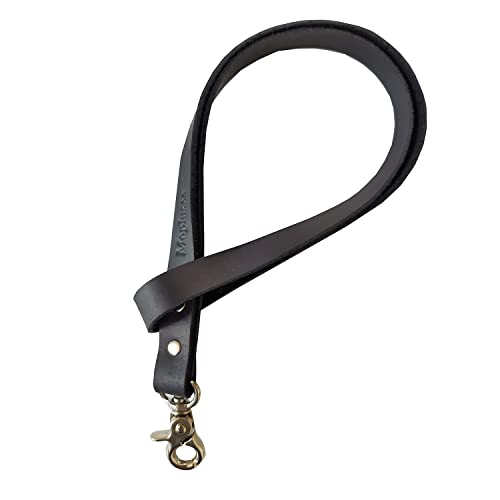 Moplusea Lanyard For Id Badges And Keys,Genuine Leather Boho Neck Lanyards For Women Men Office Teachers College (Black) #TOP3