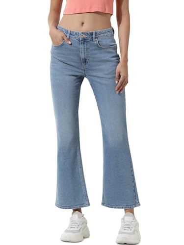 Image of ONLY Women Flared Low Distress Light Fade Stretchable Jeans