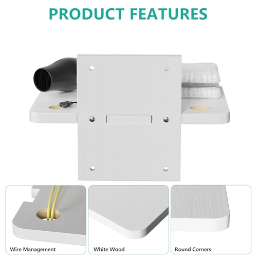 Image of WALI Floating TV Shelf, 1 Tier Projector Shelf for DVD Players, Cable Boxes, Routers, Game Consoles, Living Room Decor Accessories, Wall Mount Shelves Holds Up to 22lbs (CS201NW), 1-Shelf, White