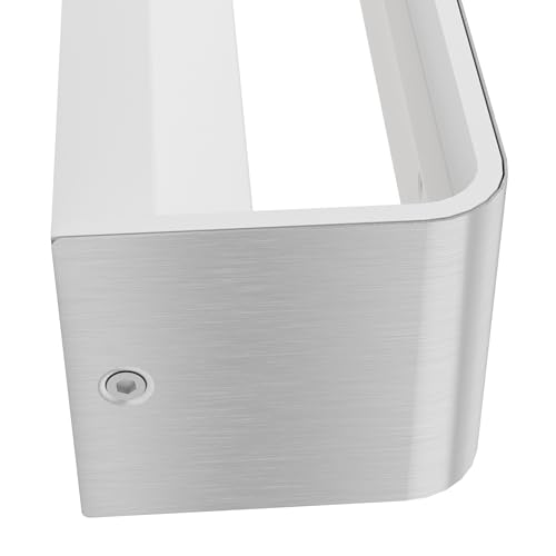 EGLO LED Wandlampe Sania 5, 1 flammige Wandleuchte, minimalistisch, Wandbeleuchtung aus Metall in Nickel-Matt, Weiß, Kunststoff in Satiniert, LED Badezimmer Lampe warmweiß, L 62 cm, IP44