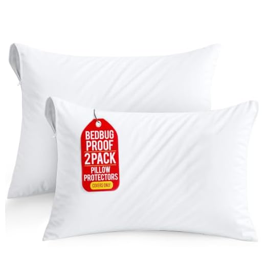 Utopia Bedding Waterproof Pillow Protector Zippered (2 Pack) Queen – Bed Bug Proof Pillow Encasement 20 x 28 Inches