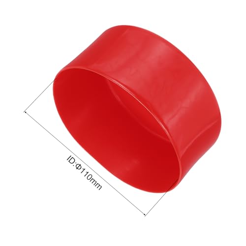 Image of uxcell 2pcs Rubber End Caps 110mm(4 5 /16 inch) ID Vinyl Round Tube Bolt Cap Cover Screw Thread Protectors Red, 50mm Height