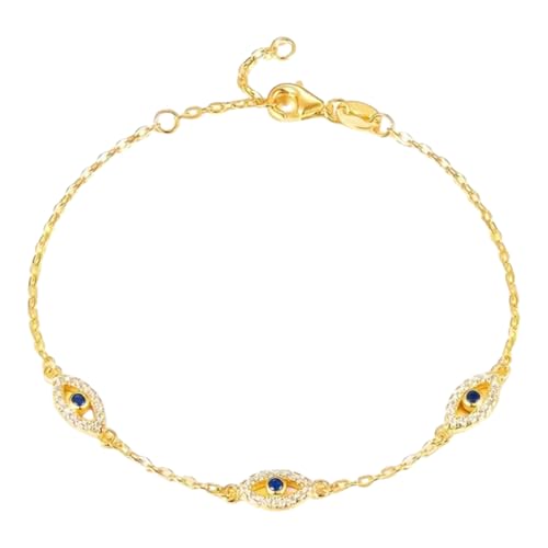 Bracelet Œil du Diable en argent S925 et zircon, un bijou raffiné plaqué or