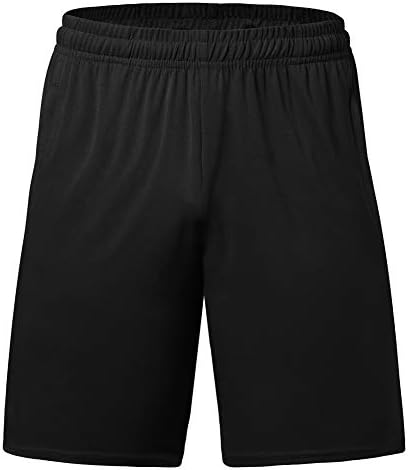 Big and Tall Shorts for Men Basketball Shorts Athletic Lightweight Dry-Fit Training Workout Shorts Zipper Pockets Black