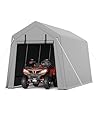 7 x 12 ft Carport Storage Shed, Portable Garage with Roll-up Zipper Door, Heavy Duty Waterproof Tarp, Storage for Motorcycle, Bike, Firewood, Garden Tools