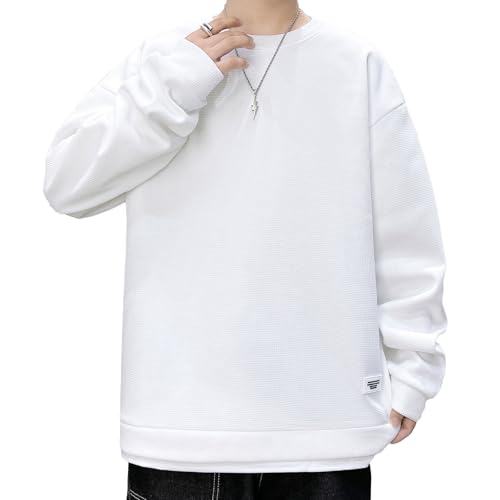 [Ferenbros] トレーナー メンズ 秋服 パーカー Tシャツ 長袖 大きい サイズ ゆったり ビッグ シルエット プルオーバー トップス カジュアル おしゃれ 服 春秋用 シンプル オシャレ スポーツウェア 白（Amazon）