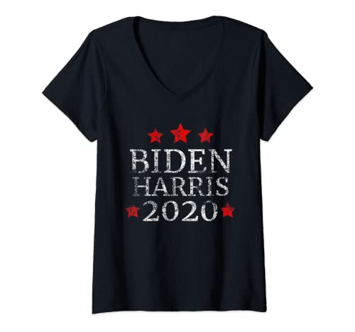 Mujer Vintage Retro Biden Harris Elección 2020 Camiseta Cuello V
