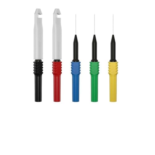 Image of 5PCS Multimeter Probes Puncture Needle Set 4mm Banana Non-Destructive Wire Piercing Test Leads for Automotive Electrical Testing Red Black Blue Green Yellow