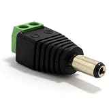 Enchufe de 2.1mm DC Poder Conector Macho Adaptador Terminal de Tornillo Screw Terminal Adapter Plug Compatible con Cámara de Seguridad de CCTV, Cámara IP, DVR, Monitor de la Tira de LED, Proyector