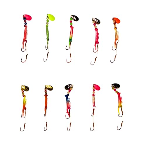 KOKOPROS Kokanee Fishing Shrimp 10 Pack - Multicolor Spinner Blades,